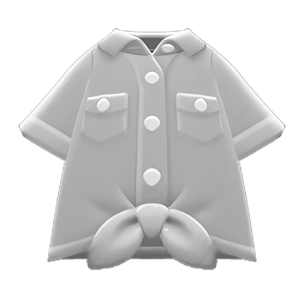Front-Tie Button-Down Shirt