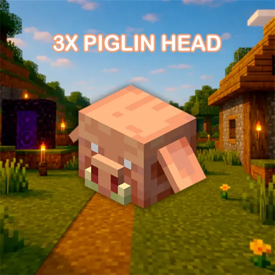 3x Piglin Head