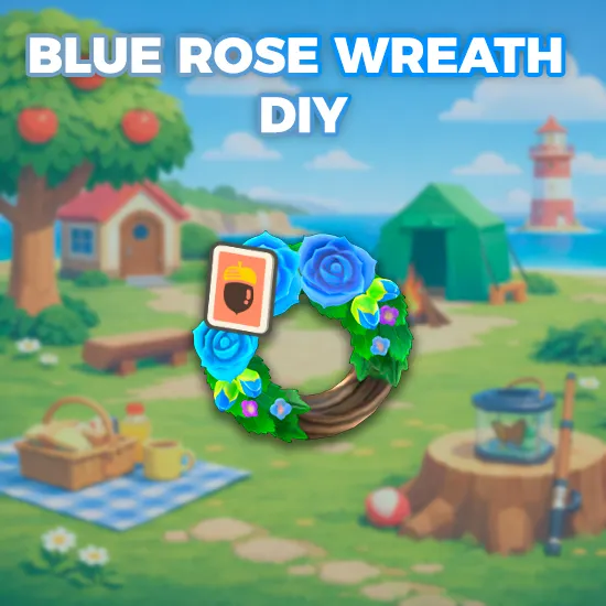 Blue Rose Wreath DIY