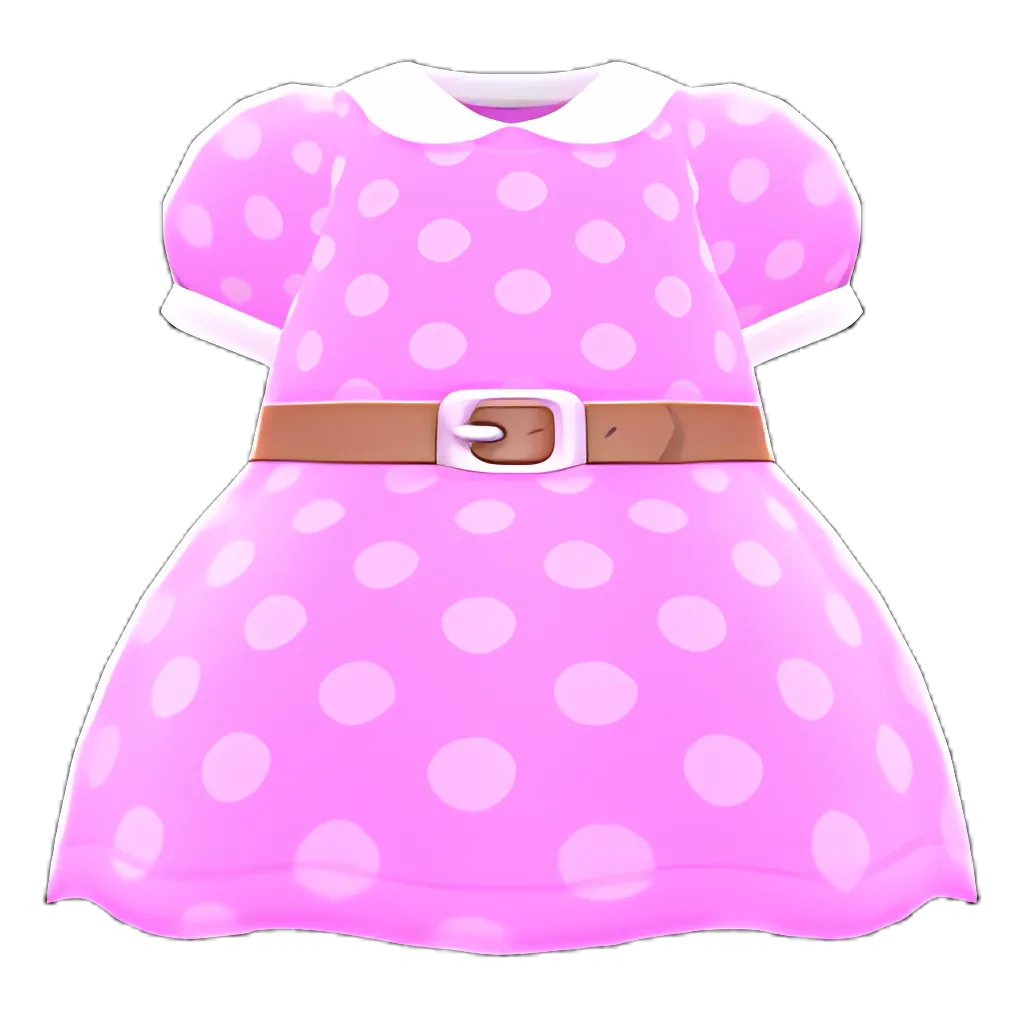 Belted Dotted Dress