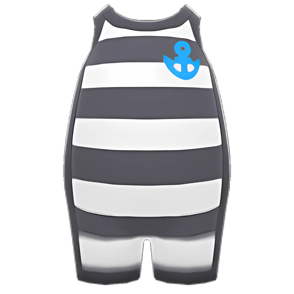 Horizontal-Striped Wet Suit