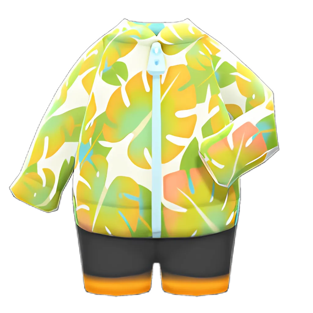 Leaf-Print Wet Suit