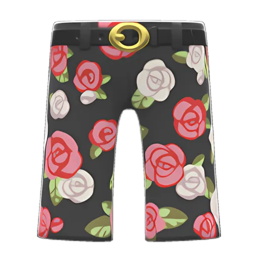 Rose-Print Slacks