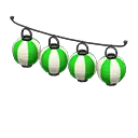 Black x Green & White Stripes