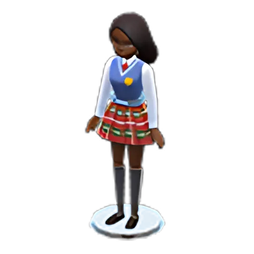 Medium-Length Black x School Uniform