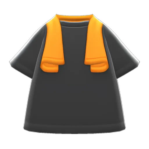 Orange Towel & Black Shirt
