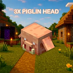 3x Piglin Head
