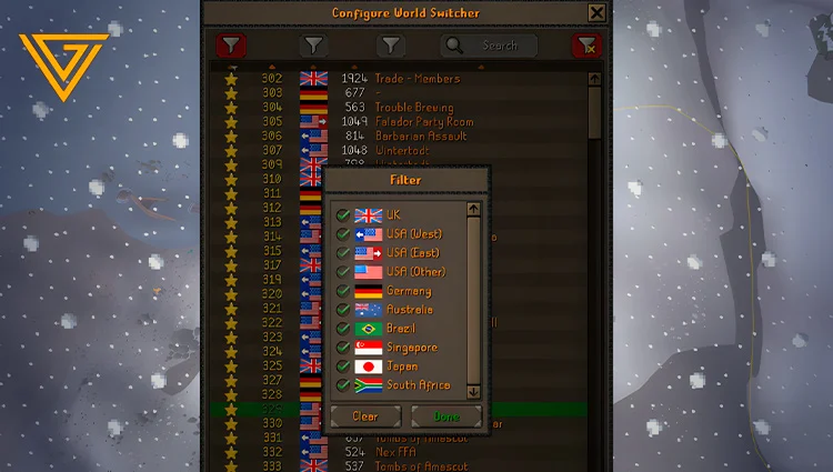 Filter 2 Choose Which Regions Appear
